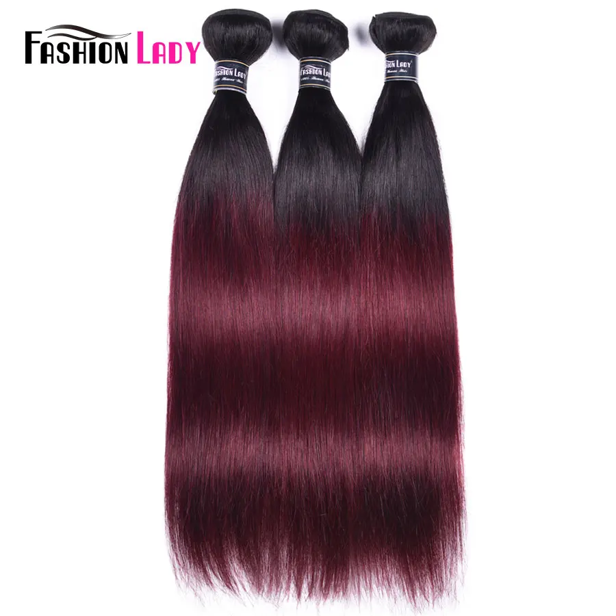 Модные женские предварительно Цветной бразильские прямые волосы для наращивания эффектом деграде(переход от темного к человеческие волосы переплетения 1B/99J 1/3/4 Комплект в упаковке-Реми