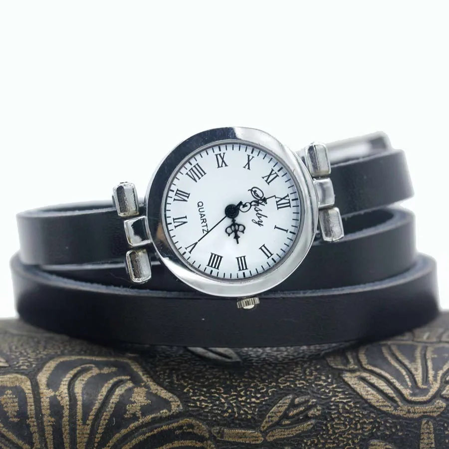 Shsby новые модные женские часы с длинным кожаным ремешком женские часы с серебряным браслетом римские винтажные часы ЖЕНСКИЕ НАРЯДНЫЕ часы - Цвет: silver watch black