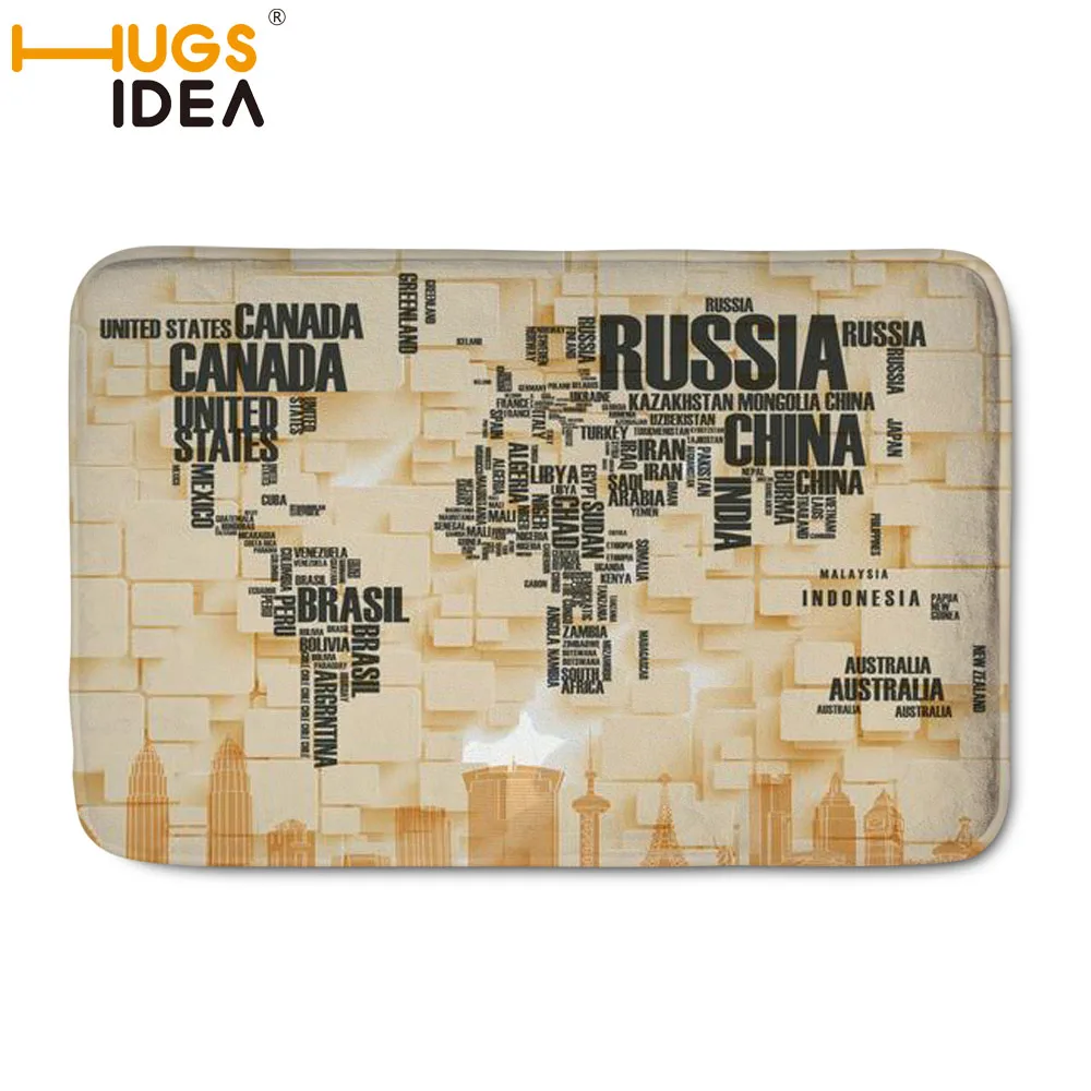 HUGSIDEA фланелевый ковер с картой мягкие ковры домашний кухонный Коврик противоскользящий ковер для гостиной ковер смешной пол ковер 59*40 см