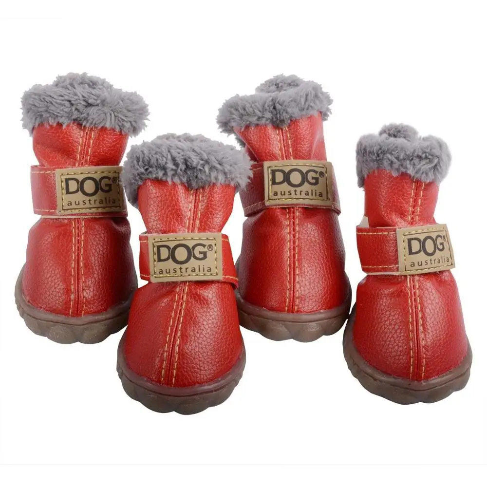 Собака обувь зима супер теплый 4 шт./компл. сапоги и ботинки для девочек хлопок противоскользящие туфли маленьких домашних животных продукта Чихуахуа водо - Цвет: 6