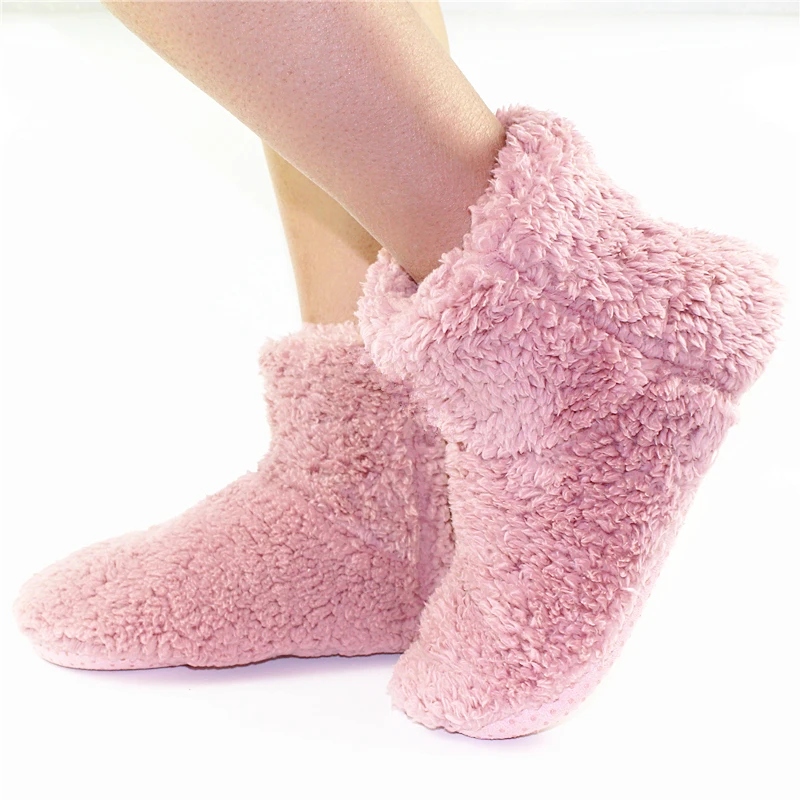 Большие размеры; зимние женские тапочки; двойной толстый дизайн; теплые розовые плюшевые домашние тапочки на мягкой подошве; женская домашняя обувь
