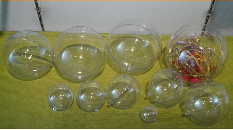 

40pcs 4/5/6cm Romantic Design Christmas Decorations Ball Transparent Can Open Plastic Clear Bauble Ornament Gift Present