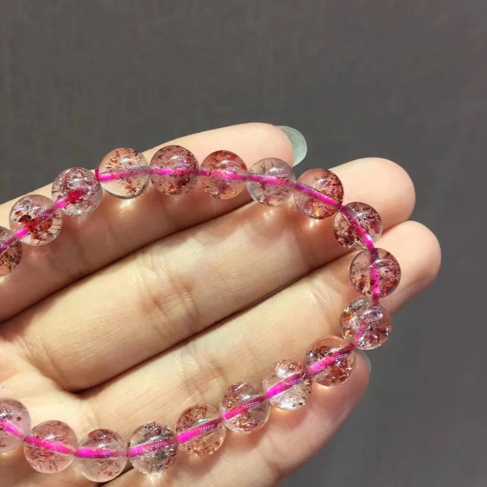 Natural Strawberry Quartz Crystal Bracelet (3)