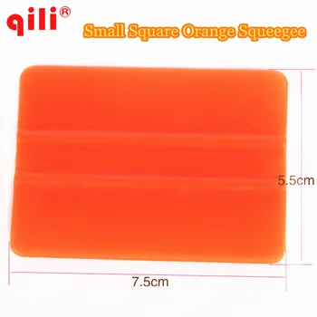 

500pcs/lot Small Square Orange Car Vinyl Film Scraper Plastic Squeegee Tools DHl Free Shipping