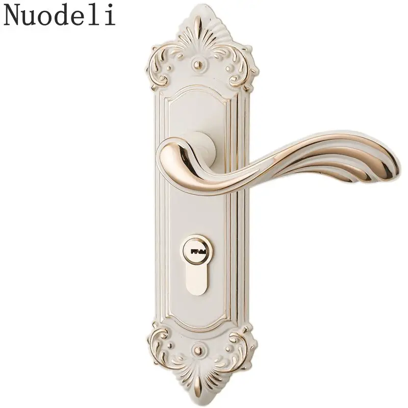 

Nuodeli Home Silence Mechanical Lock Indoor Bedroom Door Lock with Ivory White European-style Door Handle