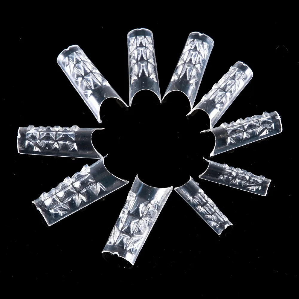 Anmas Rucci 100PCS Mosaic Nail Art Acrylic UV Gel Clear French Flase Tips 10 Sizes Fiberglass | Красота и здоровье