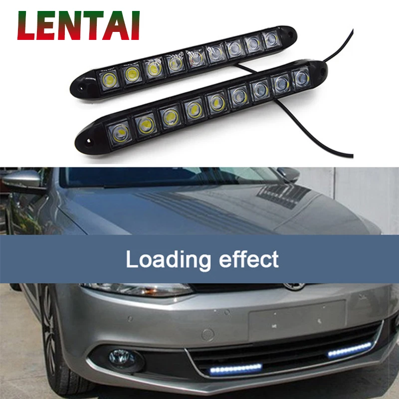 Автомобильные дневные ходовые огни LENTAI 1 комплект 12 В 9 светодиодный DRL светильник