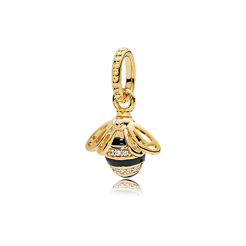 

JEWOEY SHION 2pcs/lot authentic golden love and bees pendant pendant for DIY fashion beads Popular ladies bracelet accessories
