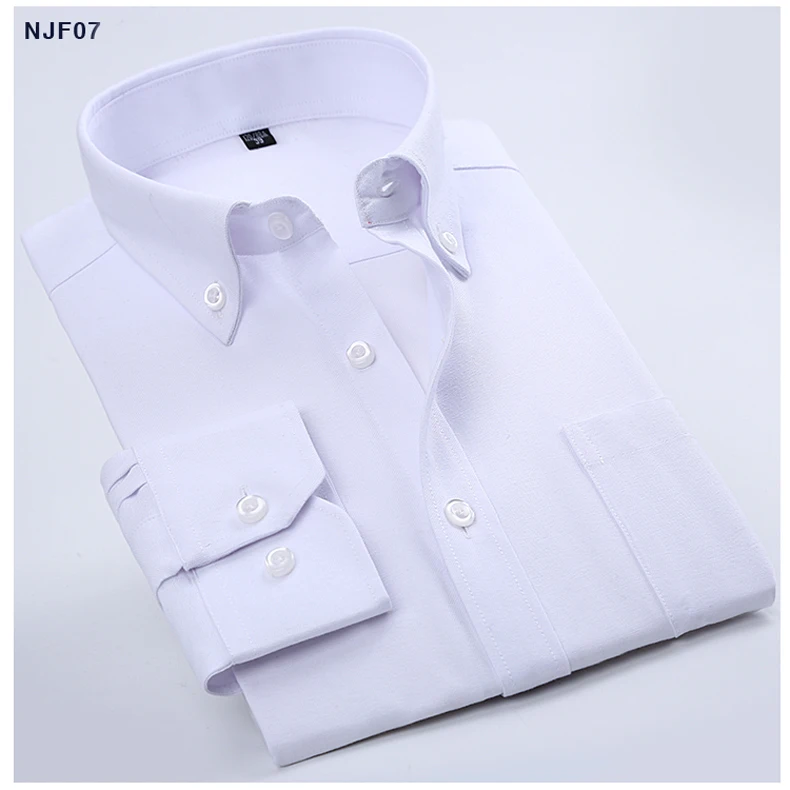 Брендовые однотонные оксфордские рубашки мужские весенне-осенние Рубашки повседневные полосатые рубашки Camisa Masculina Белый Черный много цветов