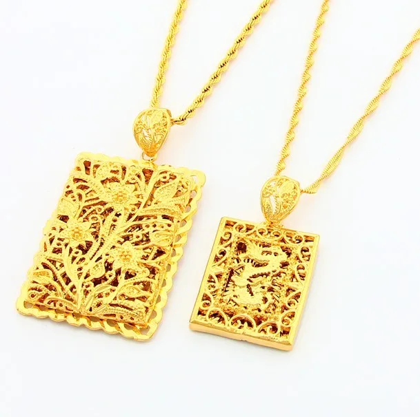 New Arrival Fashion Pure gold color Mens Jewelry Sets Yellow Gold