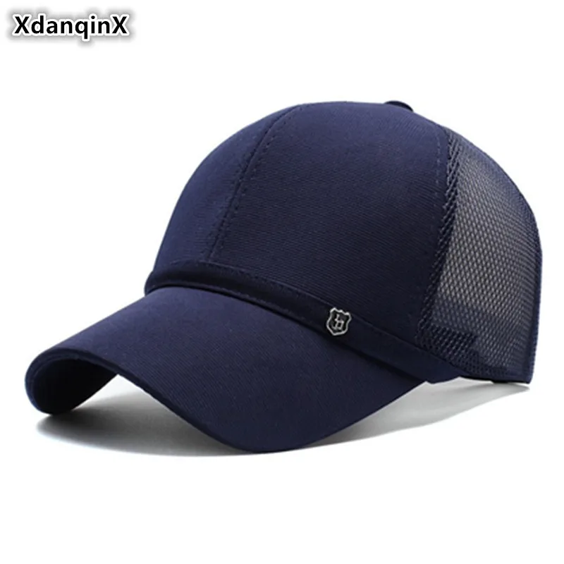 

XdanqinX Adult Men's Mesh Hat Breathable Baseball Cap 2019 New Adjustable Head Circumference Size Casual Fashion Mesh Sports Cap