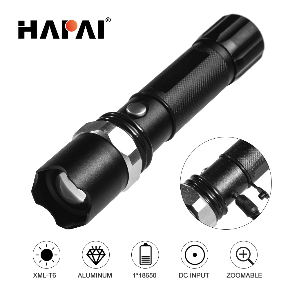

Ultra Bright LED Tactical Flashlight Zoomable T6 Rechargeable Outdoor Camping led Torch Flashlight use AAA / 18650 battery