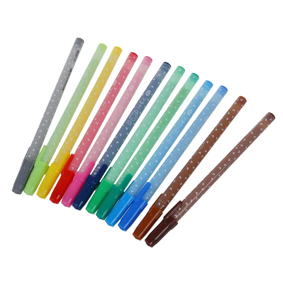 

2 PCS of Color Colouring Pens Cute Lovely Shining Candy Ballpoint Pen Kit Stationery Set 0.5mm 12 PCS