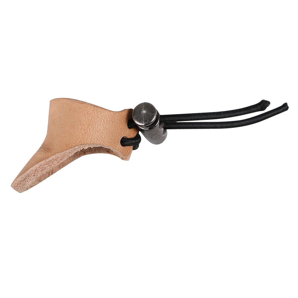 Leather Adjustable Archery Hunting Finger Guard Thumb Ring Tab Protector Durable Cow Leather