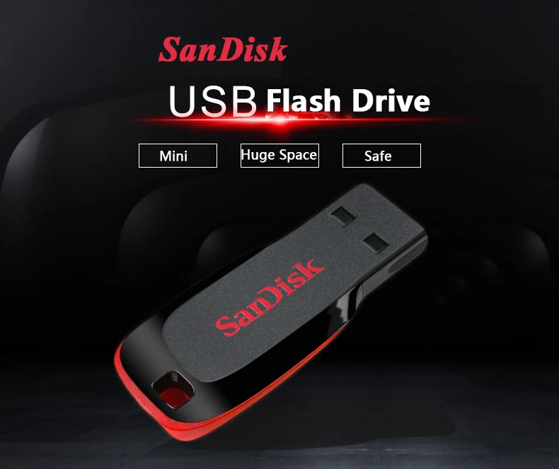 SanDisk USB флеш-накопитель 64 ГБ Флешка 32 Гб 16 Гб мини-флешка 8 ГБ флеш-карта памяти 128 г Cruzer Blade CZ50 Автомобильный USB ключ для ПК/телевизора