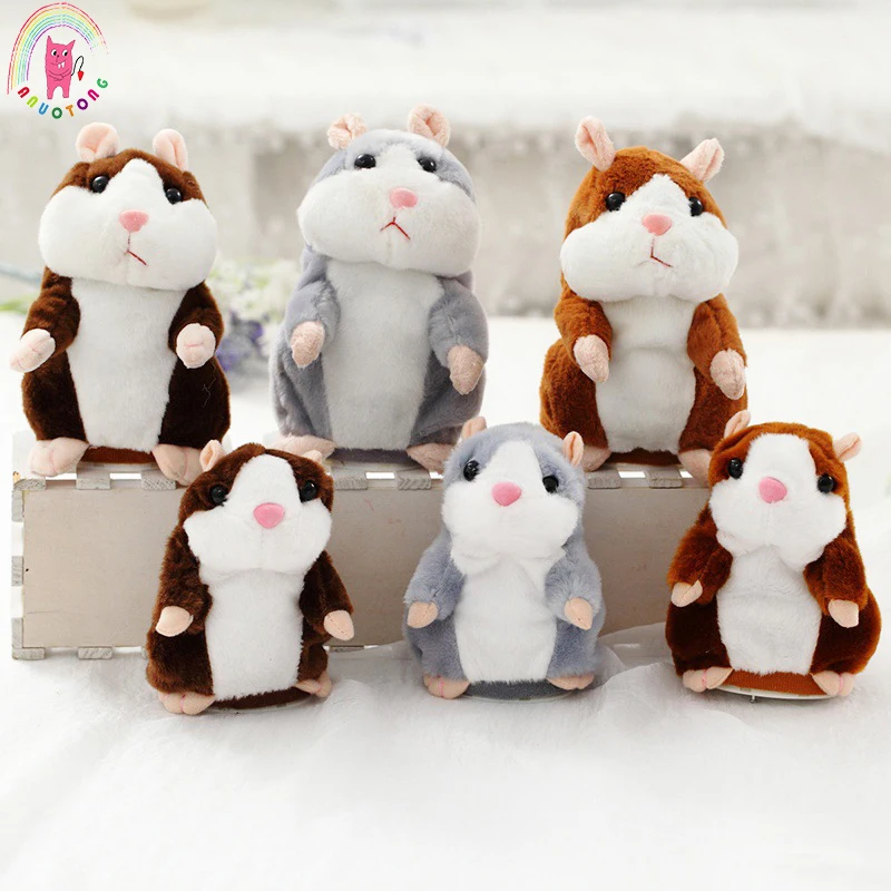 

16CM Talking Hamster Mouse Pet Plush Toy Hot Cute Speak Talking Sound Record Hamster Educational Toy for Children Gift