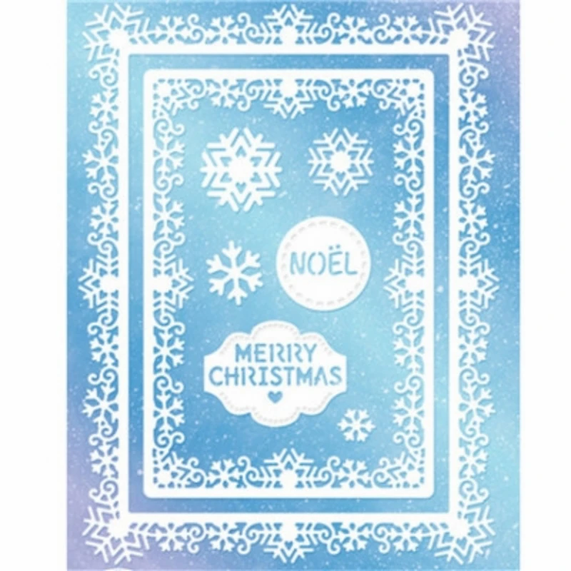 

GJCrafts Merry Christmas Dies Snowflake Frame Metal Cutting Dies Scrapbooking for Card Making DIY Embossing Cuts Craft Dies