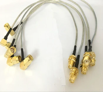 

10pcs Right Angle SMA Male Plug to SMA Female Jack Connector Adapter Antenna Pigtail Extension Cable RG405 30cm