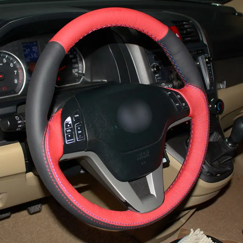 Топ Кожаный руль ручной стежок на обертывание крышки для Honda CRV 2007-2011