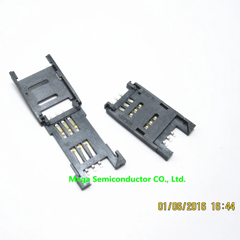 10 Pz Simcard Holder Sim Card Socket 6Pin