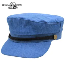 Плоская верхняя военная шляпа Женская Берет В Стиле Винтаж Женская хлопковая кепка газетчика малярные шляпы Женская горрас черная армейская шляпа Новинка