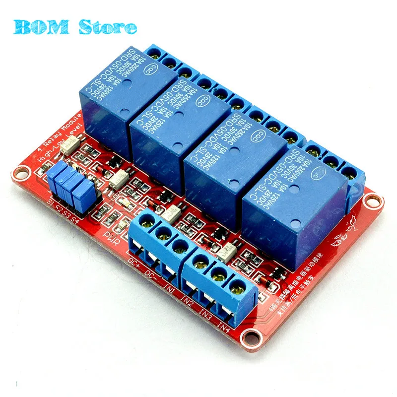 5V 4-Channel Relay Module Shield for Arduino ARM PIC AVR DSP Electronic 5V 4 Channel Relay Module