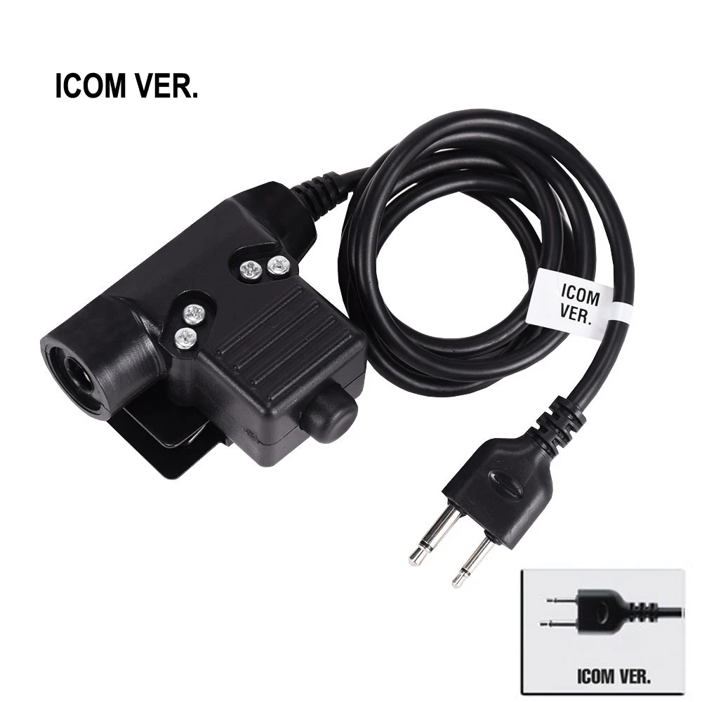 Ceny Taktyczny zestaw słuchawkowy PTT wtyczka dla KENWOOD Walkie Talkie ICOM Midland Motorola telefon radiowy wojskowy adapter słuchawkowy U94 PTT