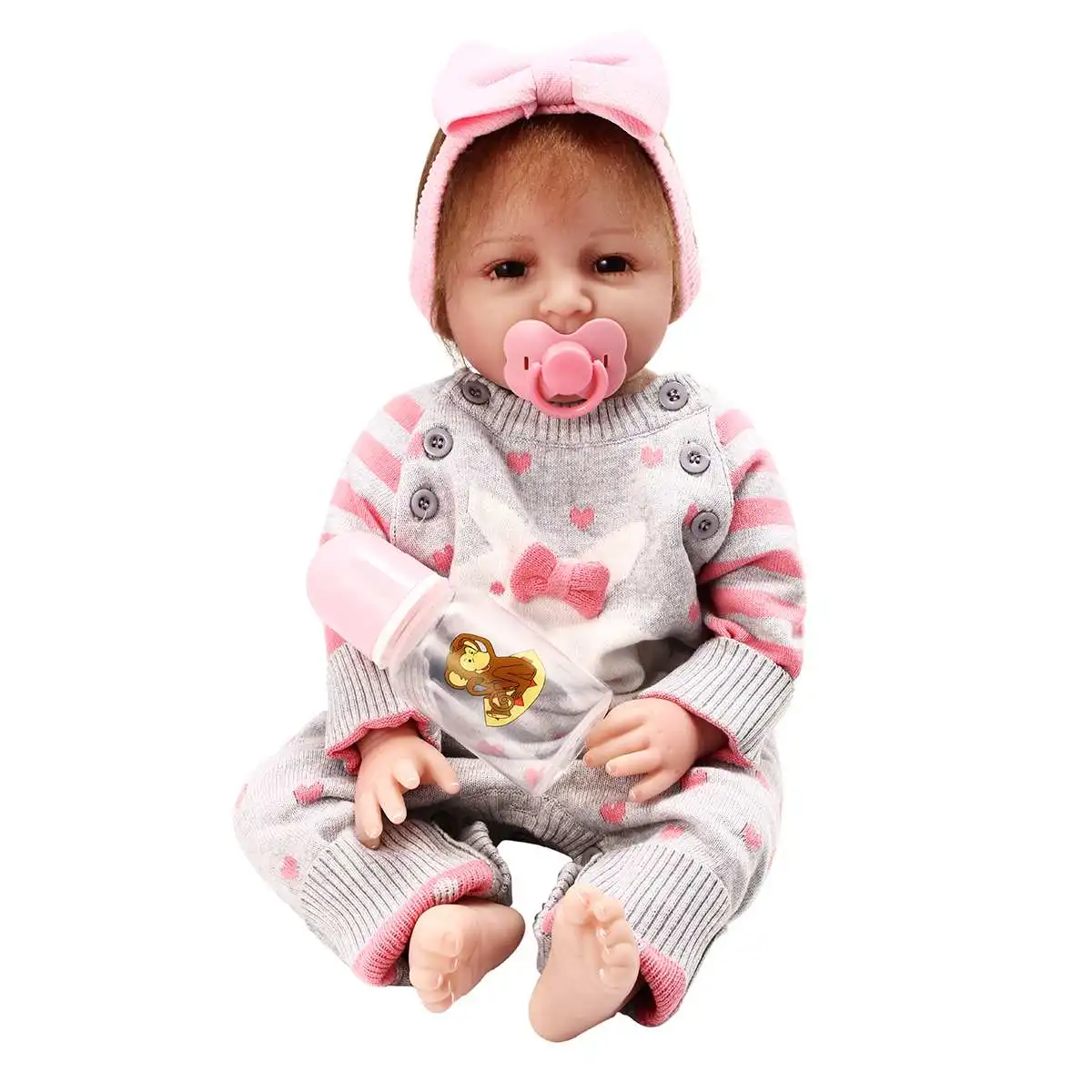 55cm 22 Inch Reborn Baby Doll Artificial Newborn Girl Lifelike Baby Body Cloth Soft Silicone Reborn Toddler Dolls Toys Gifts 55cm 22 Inch Reborn Baby Doll Artificial Newborn Girl Lifelike Baby Body Cloth Soft Silicone Reborn Toddler Dolls Toys Gifts