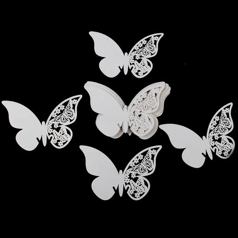 50 Laser Cut Butterfly Table Mark Wine Glass Name Place Card Wedding Party Hc