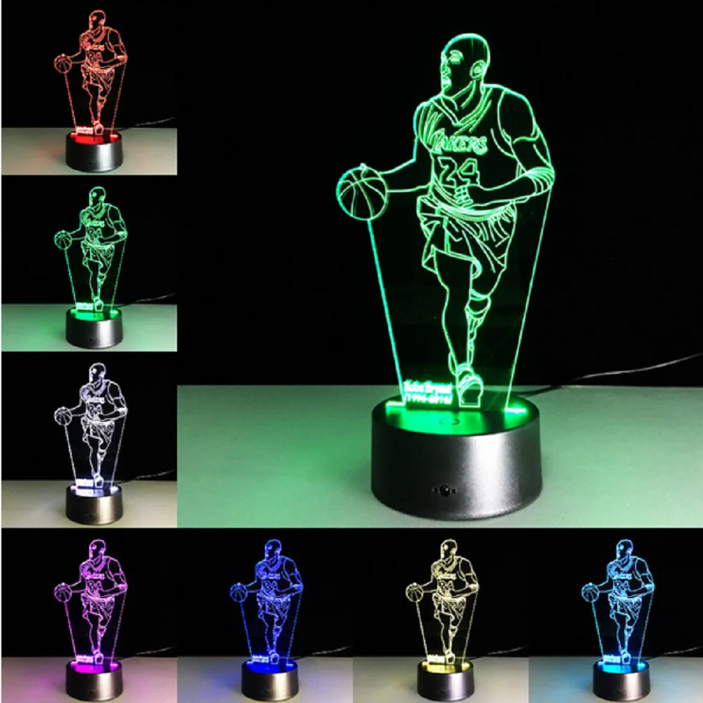 

NBA seven color night light acrylic USB powered LED basketball fans