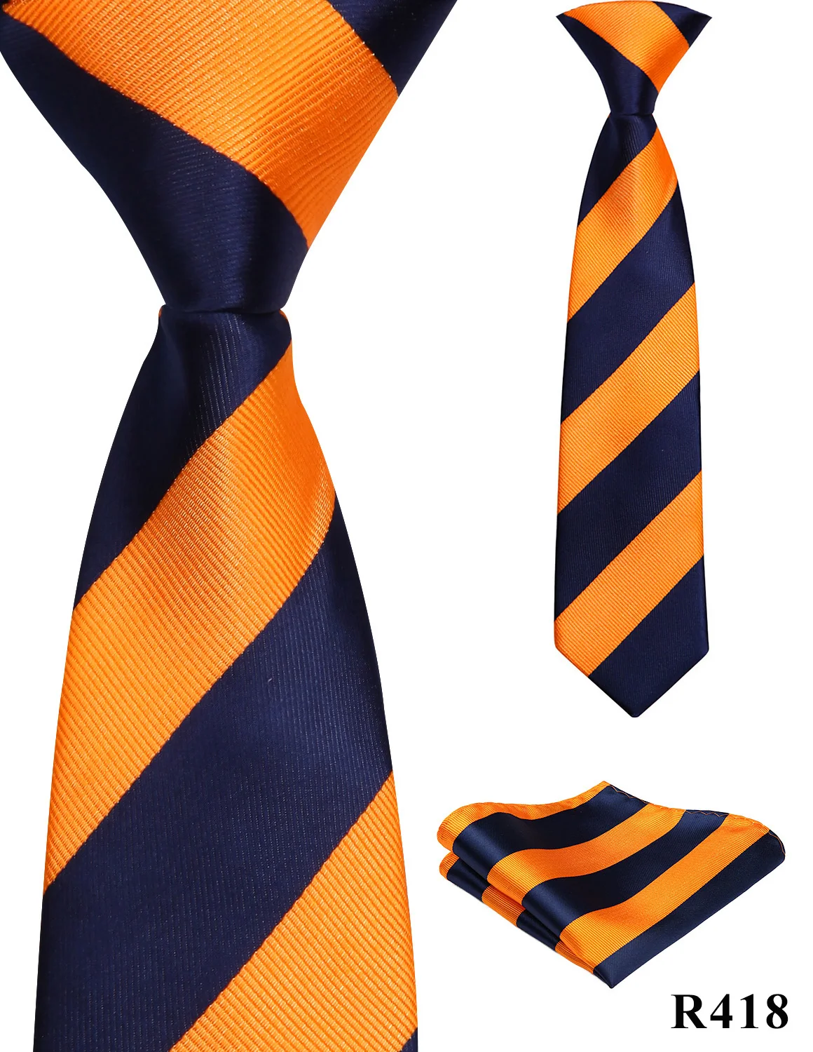 38 см, Детский галстук для мальчиков, тканый носовой платок в клетку, школьный комплект для родителей и детей - Цвет: R418