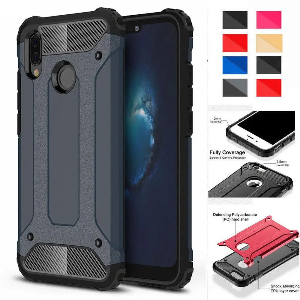 For Huawei Mate 10 P9 P10 P20 Lite Pro Shockproof Armor Heavy Duty Tough Hybrid Back Case Cover |