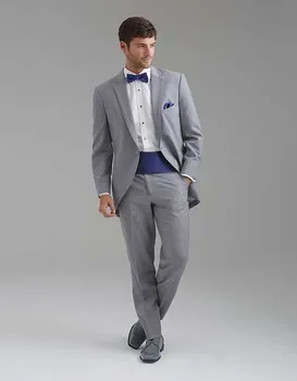 

New Arrival 2 Pieces Fit Groom Tuxedos 1 Button 3 Pockets Formal Men's Wedding Suits Best Men Blazers Customized (jacket+pants)