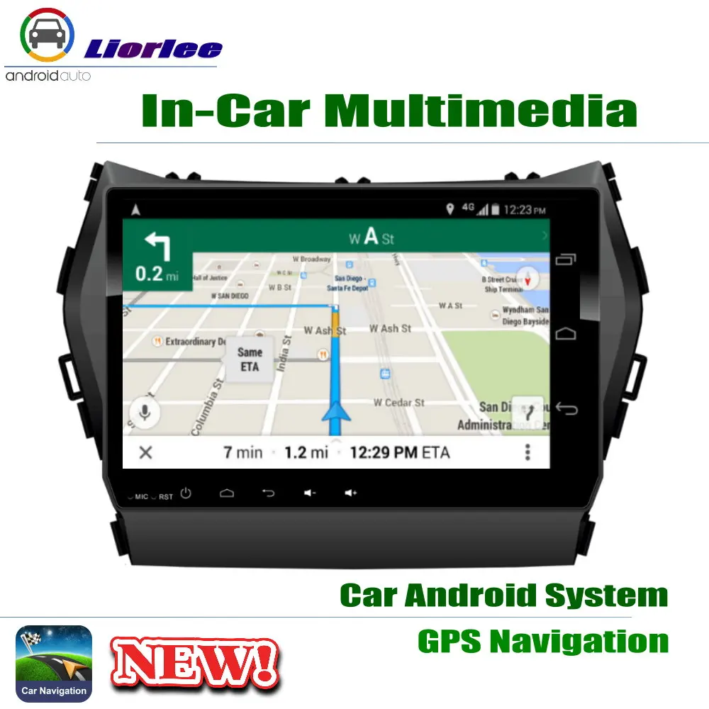 Автомобильный Android плеер " ips lcd экран для hyundai Santa Fe(DM NC) 2013~ автомобильный радиоприемник с навигацией GPS AMP BT SD USB AUX wifi