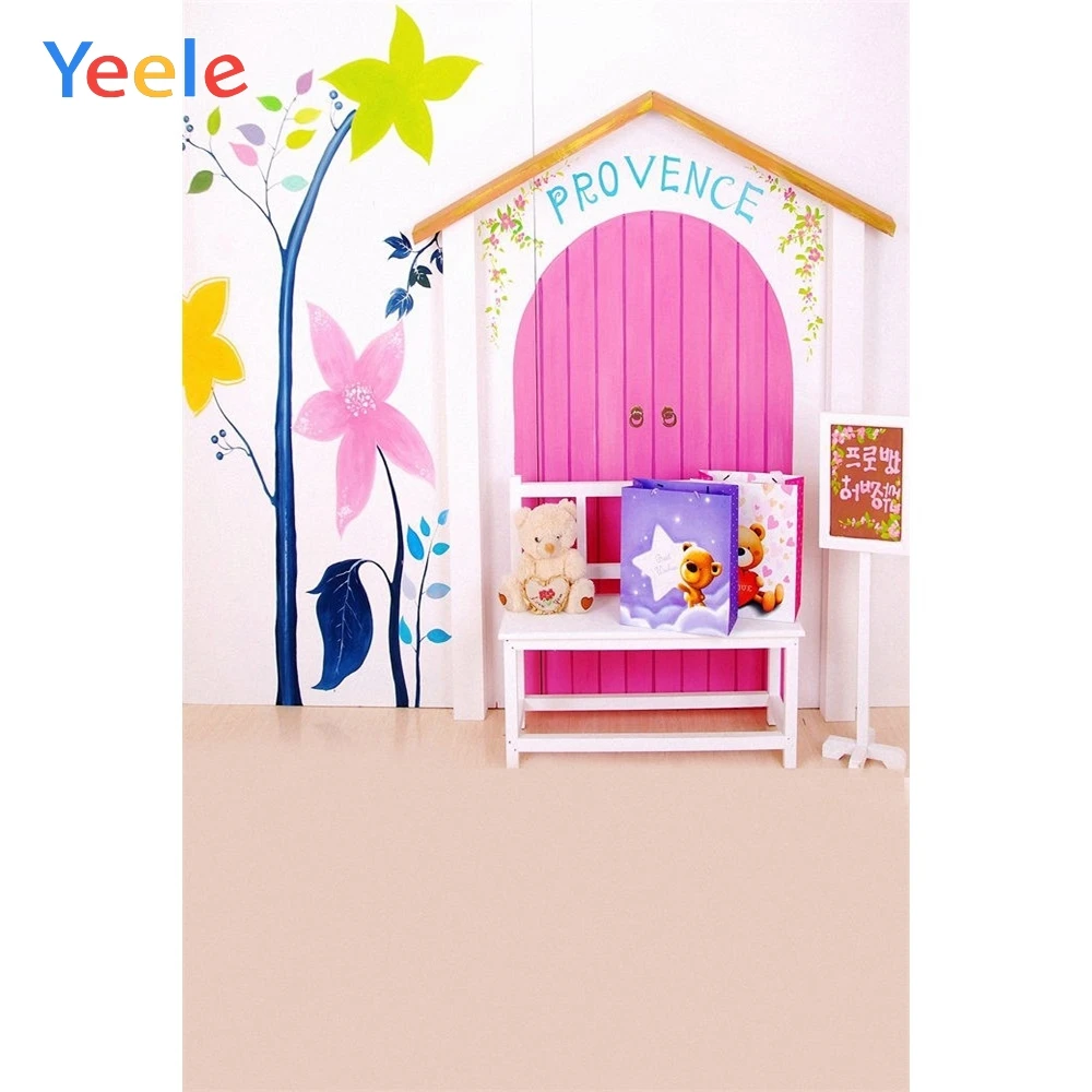 

Yeele Vinyl Pink Girl Doll Painting Children Birthday Party Photography Background Princess Photographic Backdrop Photo Studio