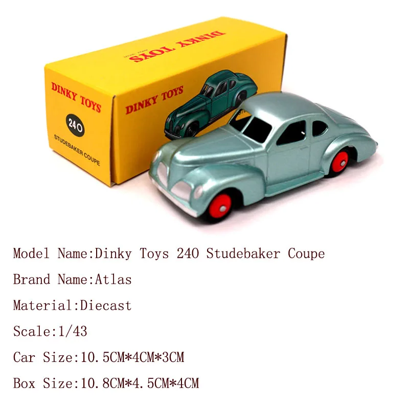 1:43 Atlas Dinky Toys 24O Studebaker Coupe 811 Caravane 39A Packard 564 563 Miroitier Estafette Renault Diecast игрушки модели автомобилей - Цвет: Dinky Toys 24O