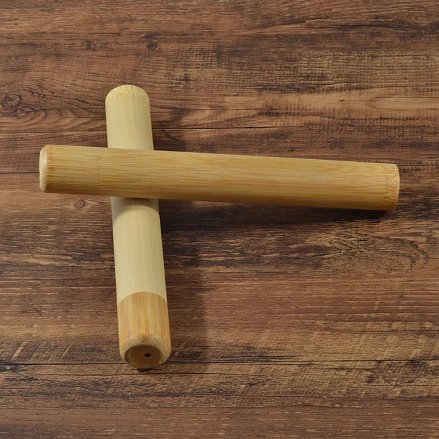 Natural bamboo case eco friendly Toothbrush Bamboo Tube 8.3 inch For Toothbrush Case Hand made Toothbrush accessories 3