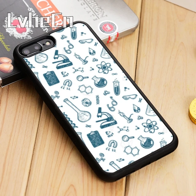 

LvheCn Science Lab Science Molecule Phone Case Cover For iPhone 5 5s SE 6 6s 7 8 10 X Samsung Galaxy S6 S7 edge S8 S9 plus