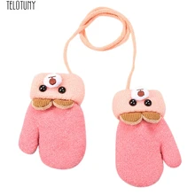 TELOTUNY детские плюшевые и бархатные теплые перчатки милые перчатки с рисунками медведь уши зимние Лоскутные теплые варежки перчатки Z1215