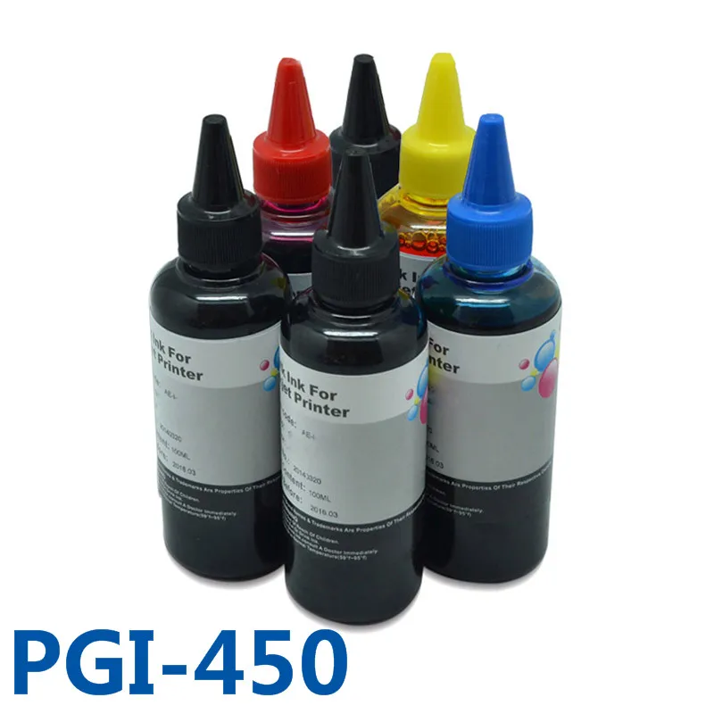 Kits de Recarga de Tinta da Impressora Tinta a Granel para Impressoras Ciss Canon Pixma Mg6340 Mg7140 Ip8740 Pgi-450 Pbk b c m y gy 6x100ml Pgi450 Cli451 - Imagem 2