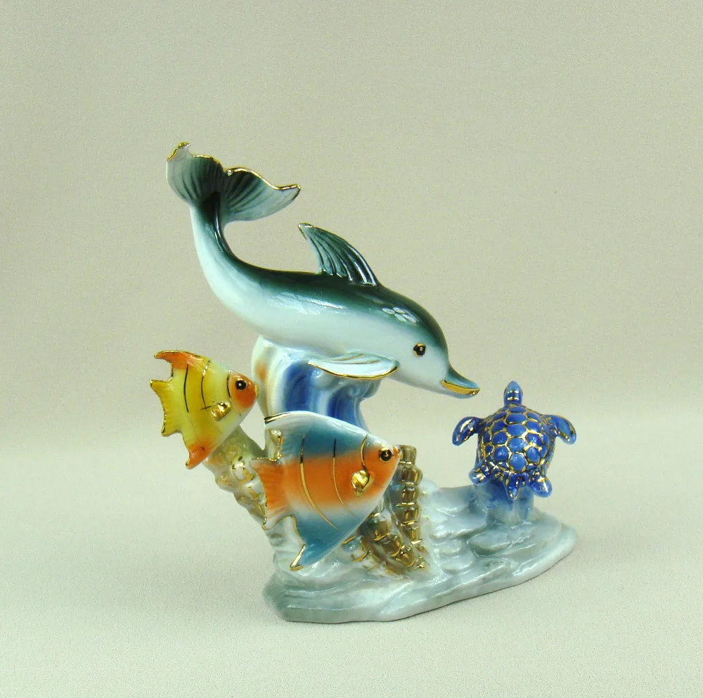 Porcelain Dolphin Statue Ceramic Fish And Sea Turtle Miniature with Fantastic ceramic fish home decor – Best Image Resource