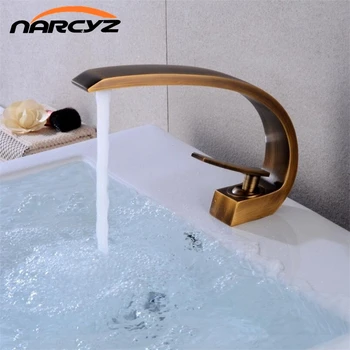 

Basin Faucets Modern Bathroom Antique Brass Washbasin Faucet Single Handle Single Hole Hot and Cold Crane For Bathroom XT-420