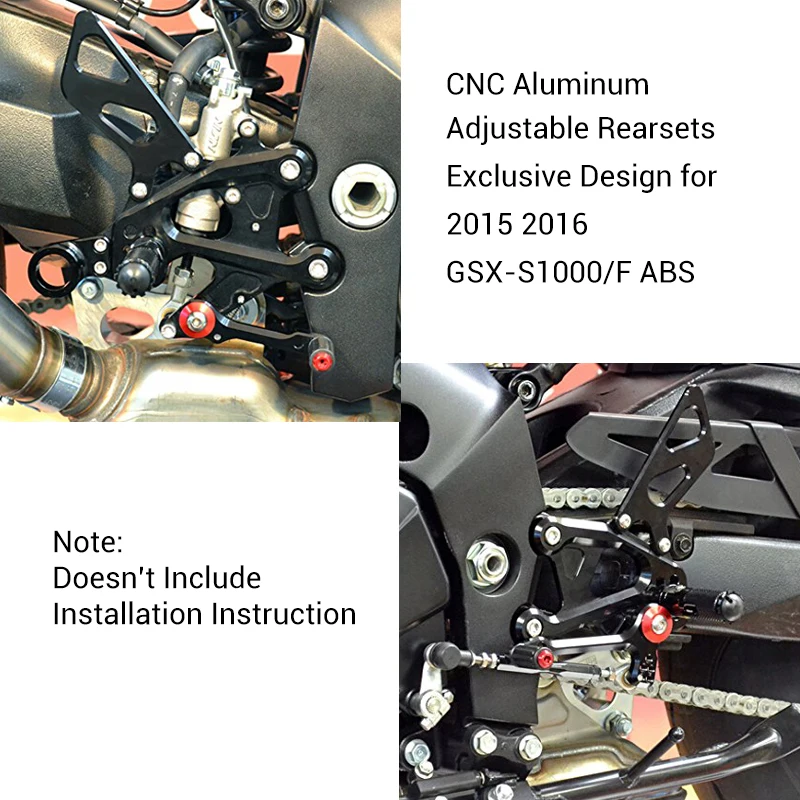  KEMiMOTO 2015 2016 GSX-S1000 F CNC Aluminum Footrest Adjustable Rearset Rear Set For SUZUKI GSX-S10