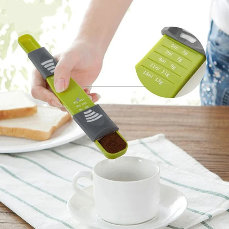 

Adjustable Scale Measuring Spoons Metering Spoon Baking Tool Kitchen Accessories Measure Cup Double End Eight Stalls