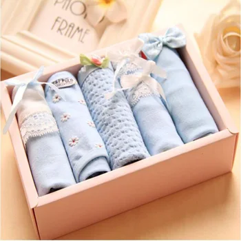 

5pcs/ Lot Lady Sexy Briefs Underwear Women Cotton Panties Lace Intimates Lingerie for Female