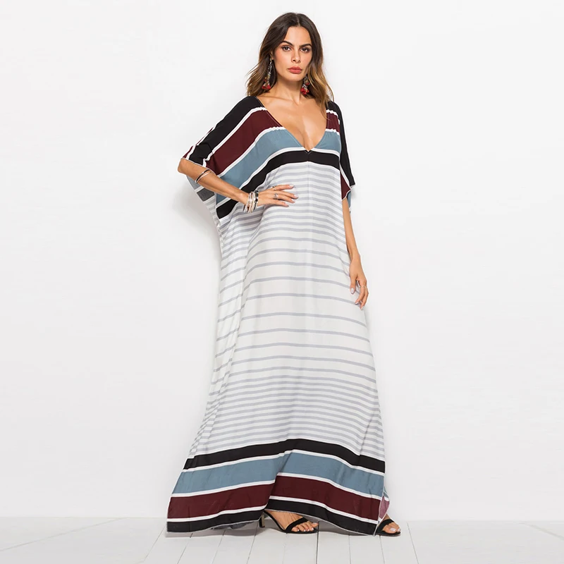 striped kaftan dress