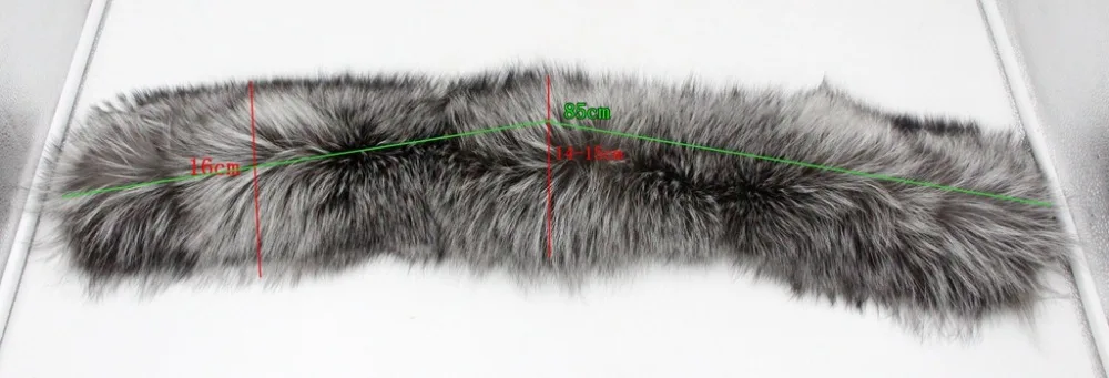 Женский 80-100 см воротник из натурального меха для зимнего пальто меховой воротник-шарф роскошный натуральный шарф из серебристой лисы на заказ
