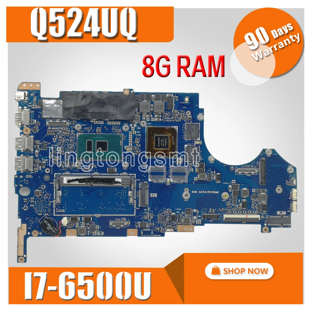 Q524UQ материнская плата для ноутбука Q524U Q524UQ Asus полностью протестирована 8 г оперативная память I7-6500U 2 ГБ графика карты