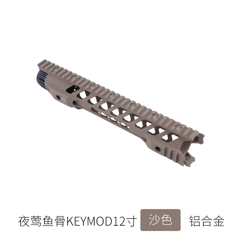 12 14 дюймов MLOK Keymod трубчатое цевье Super Slim Ar 15 Handguard Quad Rail для M4 M16 Airsoft - Цвет: Keymod 12 inch Tan