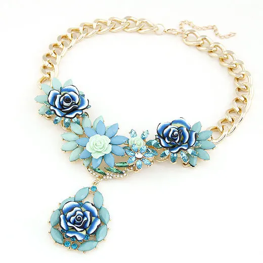 Aliexpress.com Comprar Bohemia bisutería moda estilo arco iris joya barroca borla rosa de los colgantes de flores Bib gargantillas collares declaración de